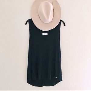 V-neck black tunic tank top